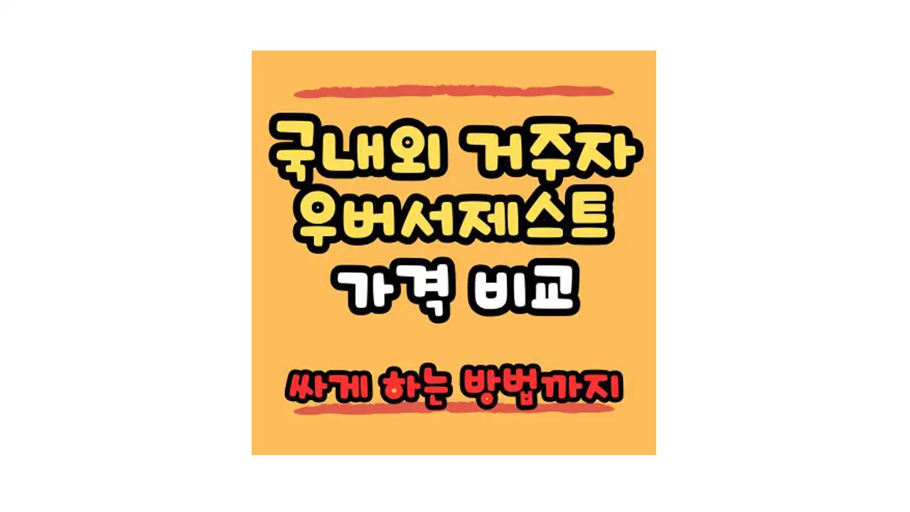 국내외 거주자 우버서제스트 가격 비교