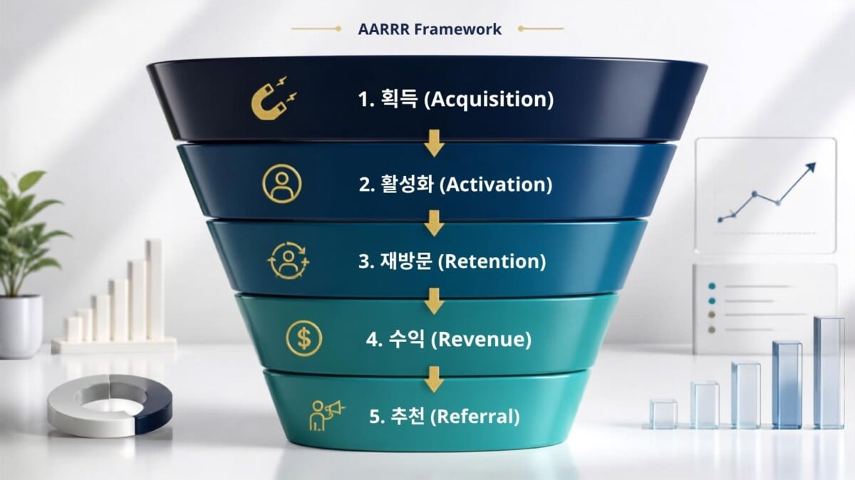 AARRR 퍼널 인포그래픽